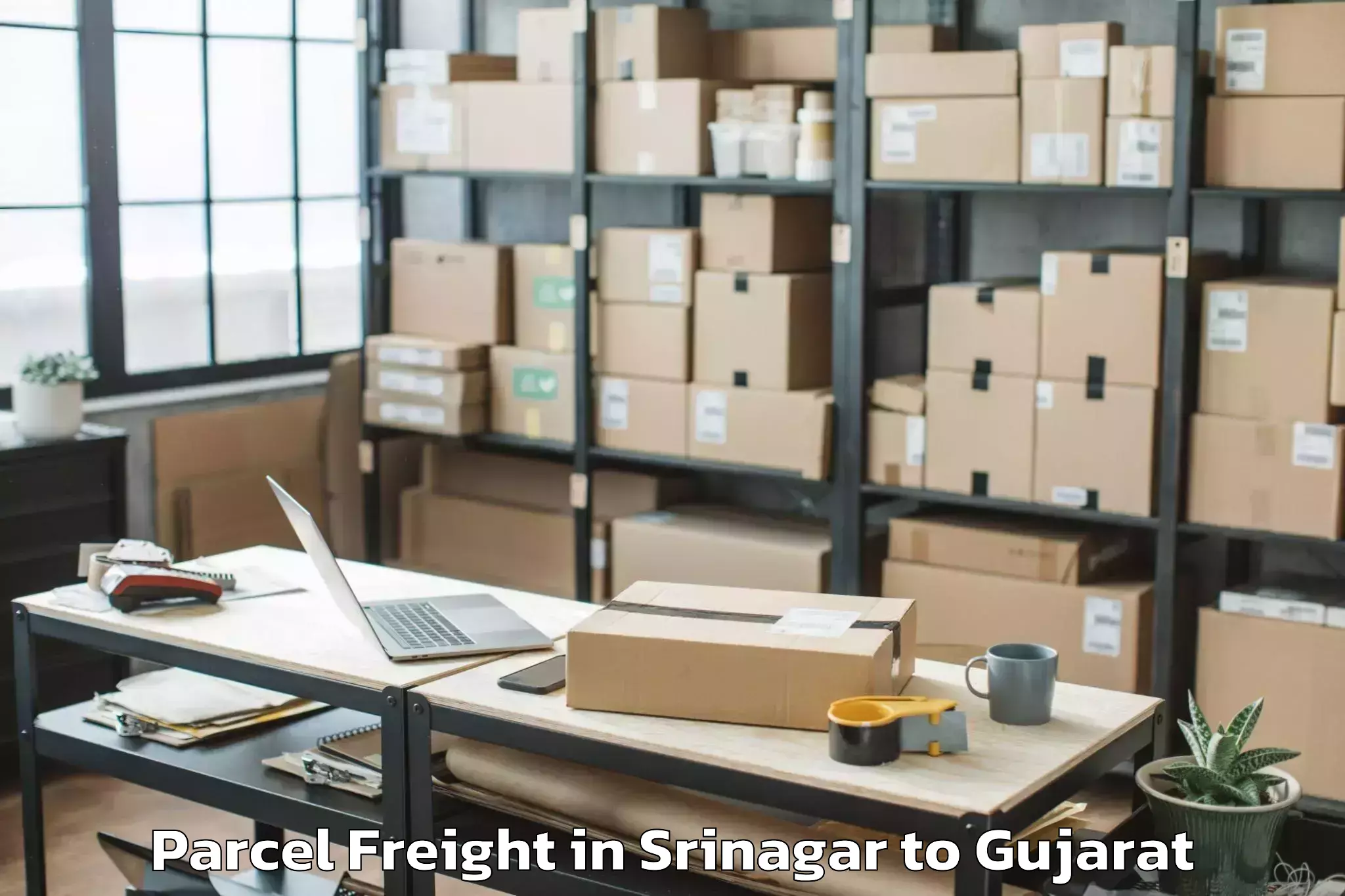 Top Srinagar to Gussar Parcel Freight Available